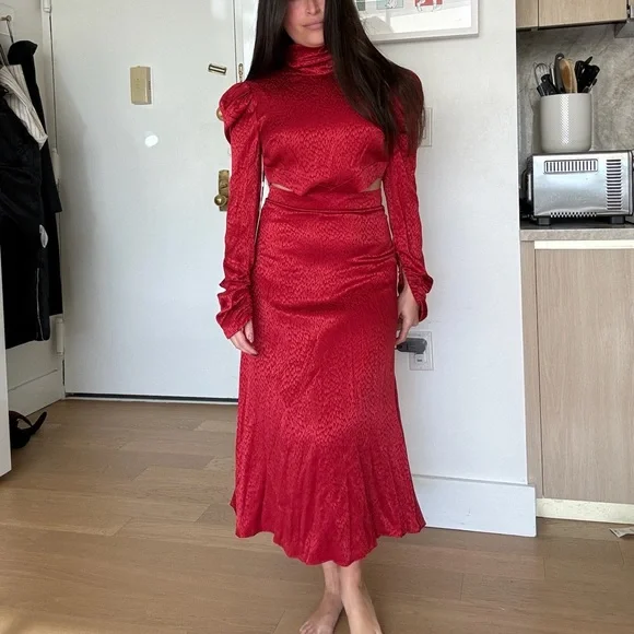 NWT Ronny Kobo exclusive Carla dress in burgundy - Picture 4 of 9